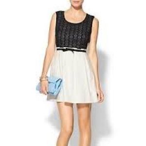 New Anthropology C. Luce Black eyelet bow dress Size Medium